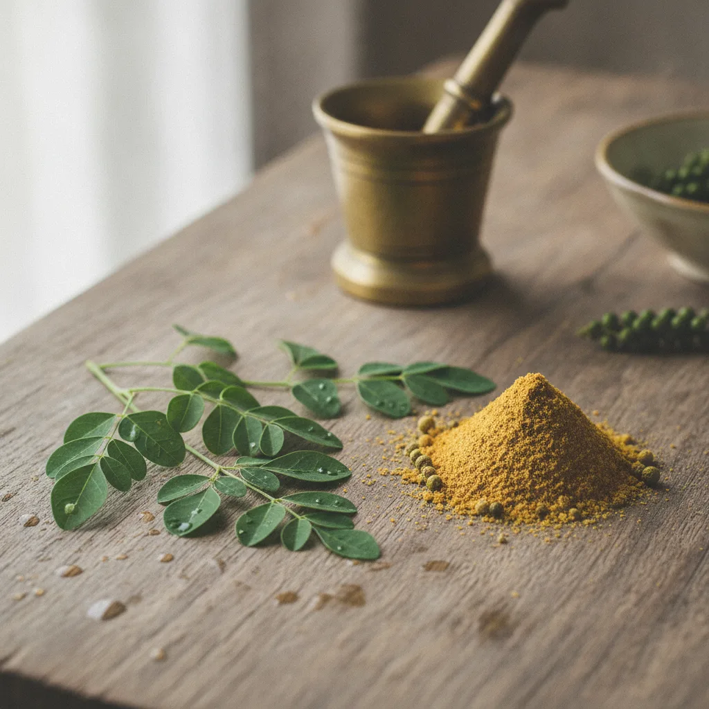 Daun Moringa dan Piperine untuk penyerapan optimum